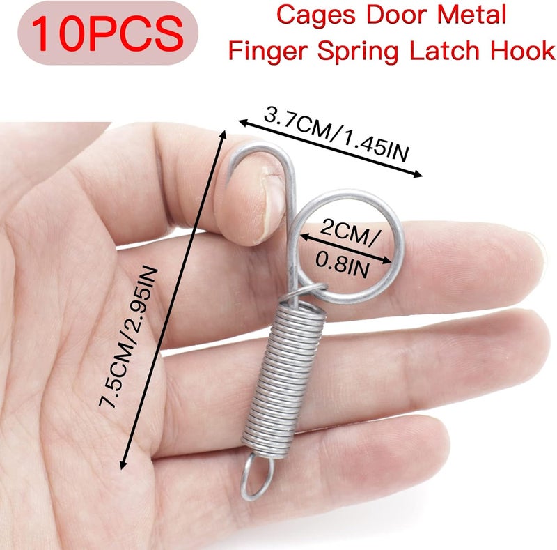 Cheerock 10pcs Spring Latch Hook for Cat, Bird, Rabbit Cages, Compatible with Large Bird, Parrot, Cat - Image 2